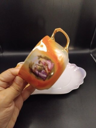 🇪🇦 Juego desayuno porcelana nacarada años 30