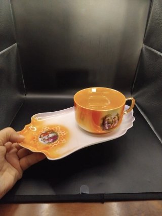 🇪🇦 Juego desayuno porcelana nacarada años 30