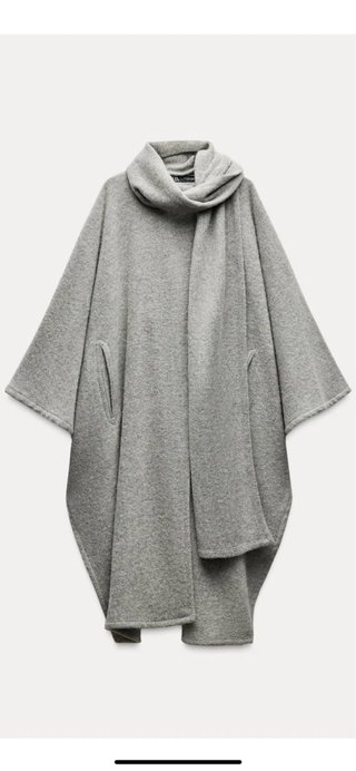 Capa Zara Lana Talla Única con Bufanda