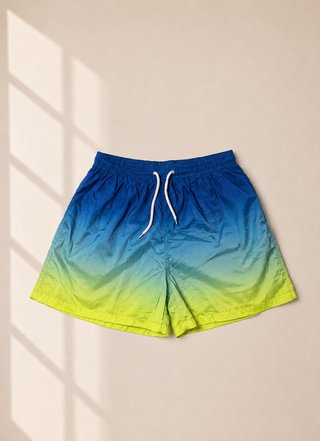 Bañador hombre degradado azul y amarillo flúor