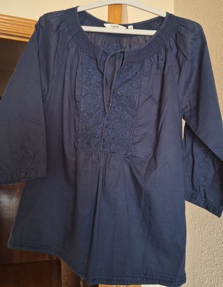 Blusa azul con bordado