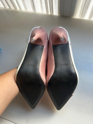 Tacones Mangrang Talla 37 Rosa y Blanco