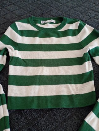 Jersey Zara rayas verde y blanco