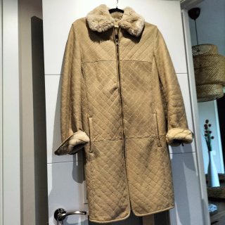 Abrigo de Piel de cordero Beige