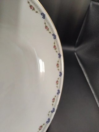 Frutero Porcelana Checa Vintage Dorado