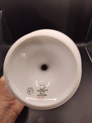 Frutero Porcelana Checa Vintage Dorado