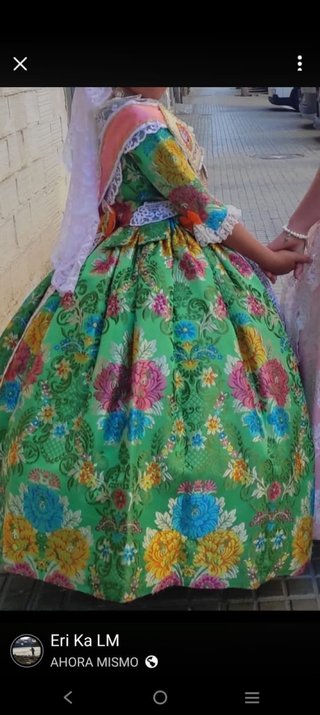 Traje de Fallera verde 7/9 años