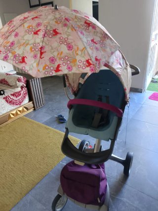 Carro de bebé con sombrilla
