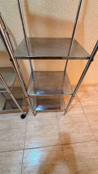 2 Scaffali Cromati in Metallo