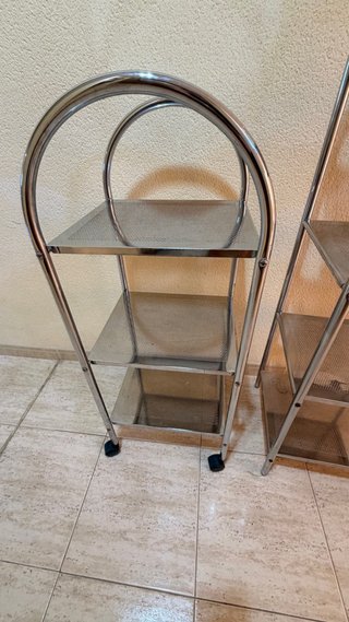 2 Scaffali Cromati in Metallo