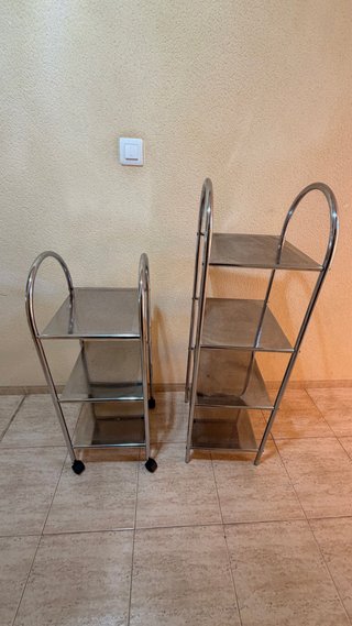 2 Scaffali Cromati in Metallo