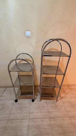 2 Scaffali Cromati in Metallo