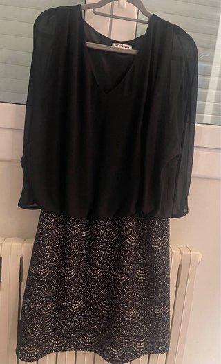 Vestido El Corte Inglés Negro de fiesta.