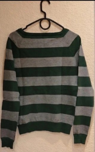 Jersey rayas verde y gris