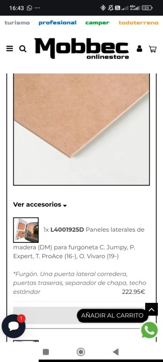 Paneles Laterales Madera Furgoneta