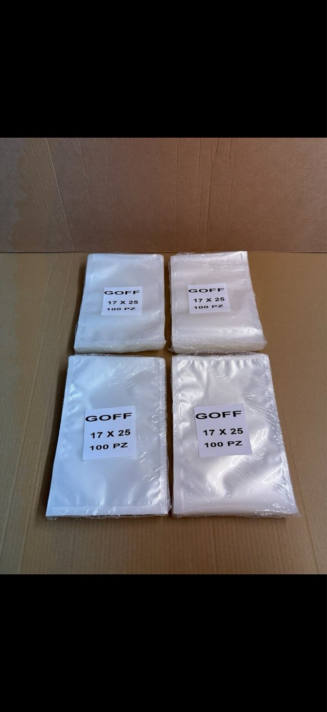 4 Confezioni Sacchetti Sottovuoto GOFF 17x25