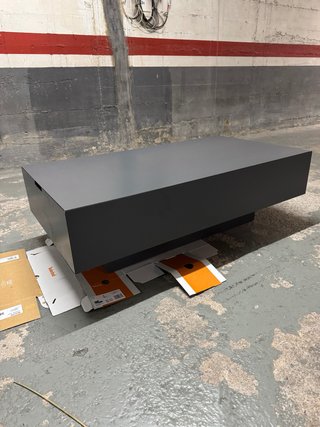 Mesa de centro elevable, lacado gris mate
