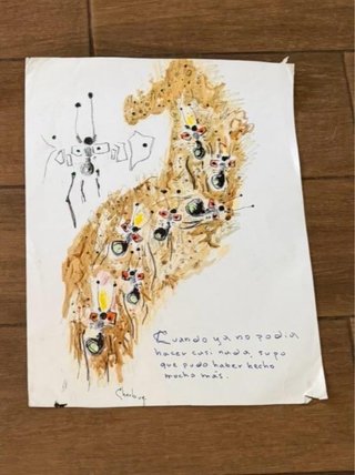 Dibujo a mano firmado por el pintor Cherbuy