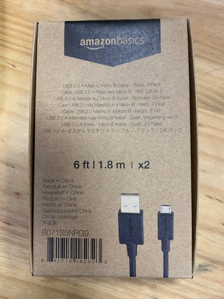 Pack 2 cables Micro USB Amazon Basics 1,8 m nuevo