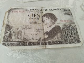 Lote 7 Billetes 100 Pesetas Banco de España Antigu