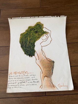 Dibujo a mano firmado por el pintor Cherbuy
