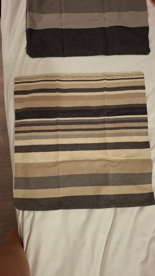 Pack 2 Fundas Cojín Rayas IKEA Beige Gris
