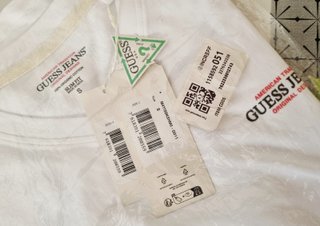 CAMISETA GUESS JEANS BLANCA TALLA S SLIM FIT NUEVA
