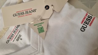 CAMISETA GUESS JEANS BLANCA TALLA S SLIM FIT NUEVA