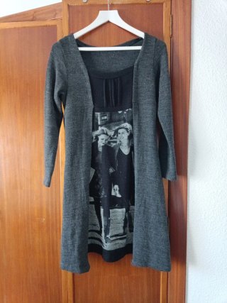Vestido  estampado blanco y negro