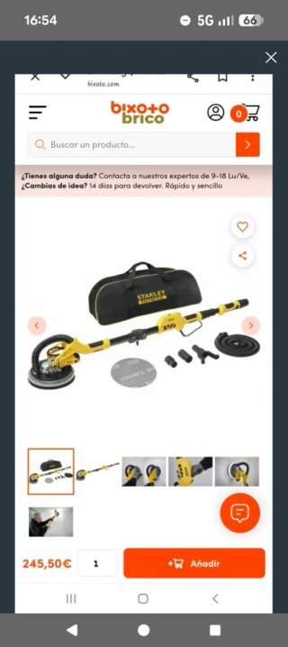 Lijadora Stanley  pared/techo, luz  led en base
