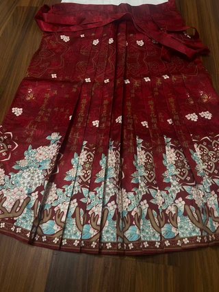 Falda Hanfu Mamian estilo chino roja
