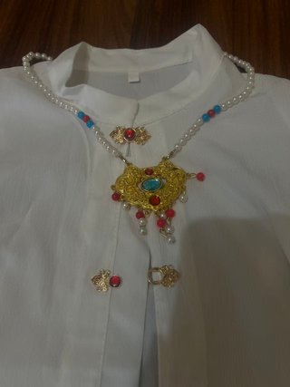 Falda Hanfu Mamian estilo chino roja
