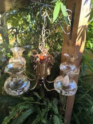 Lámpara de Araña Vintage Dorada 5 Brazos