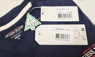 CAMISETA GUESS JEANS AZUL TALLA S SLIM FIT NUEVA C