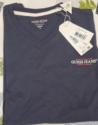 CAMISETA GUESS JEANS AZUL TALLA S SLIM FIT NUEVA C