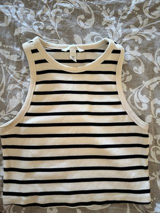 Top H&M Rayas Blanco y Negro Talla M