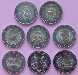 Monedas conmemorativas 2€ Letonia y Lituania