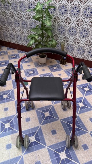Andador con asiento y ruedas