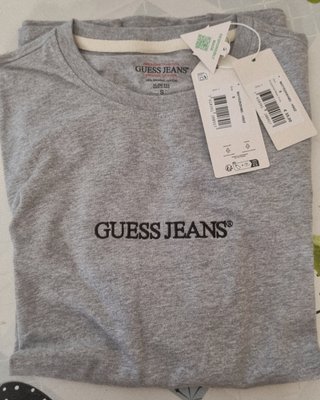 CAMISETA GUESS JEANS BORDADO GRIS CLARO TALLA S