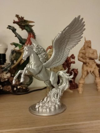 Figura de Pegaso Acabado Plateado