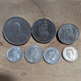 Lote 7 monedas Suiza Francos y Céntimos