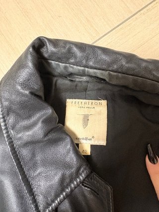 Trench in pelle vintage nero