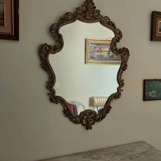 Specchio con Cornice Intagliata Dorata