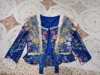 Corpiño de Fallera Azul y Dorado