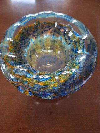 Cuenco cristal soplado Murano multicolor
