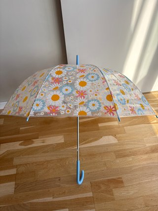 Paraguas Transparente Infantil con Flores