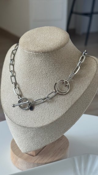 Collana sorriso cocker maglie e dettagli tondi