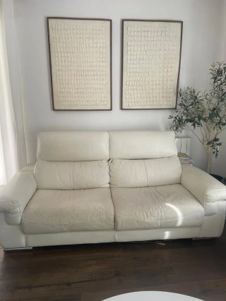 Divano in pelle bianca