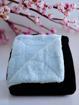 Manta Sherpa Grande Ultrasuave color negro