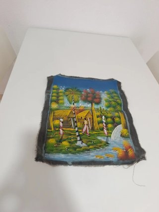 Lamina de Haití pintada  en tela